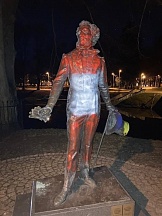On another act of vandalism against the monument to the great Russian poet A.S.Pushkin in Riga